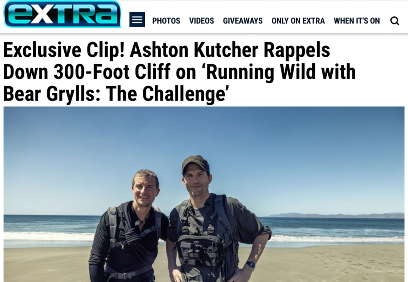 Exclusive Clip! Ashton Kutcher Rappels Down 300-Foot Cliff
