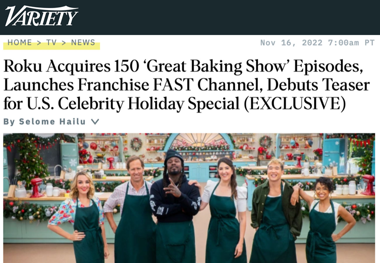 Roku Acquires 150 ‘Great Baking Show’ Episodes